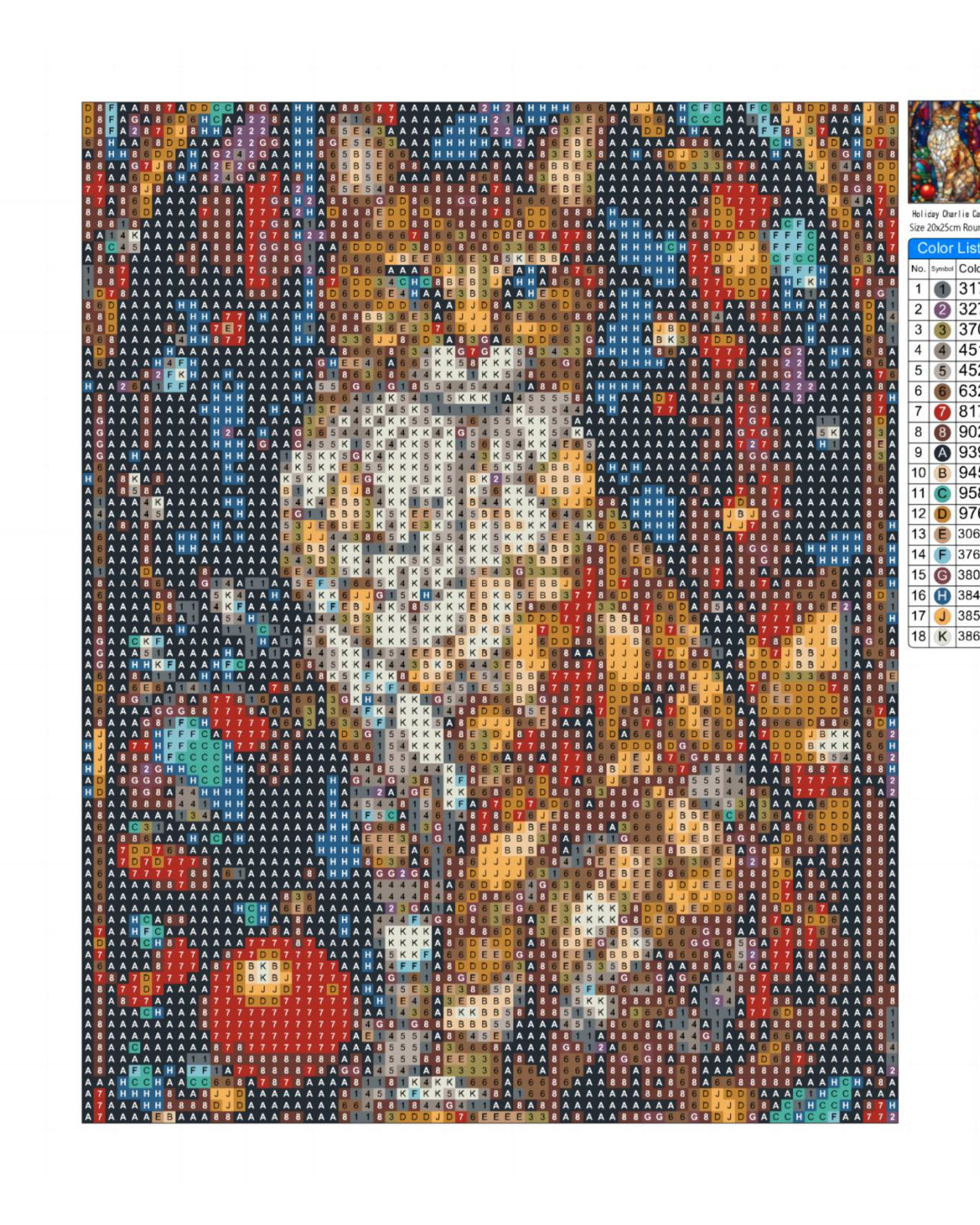 Diamond Paint Kit Holiday Cat Charlie