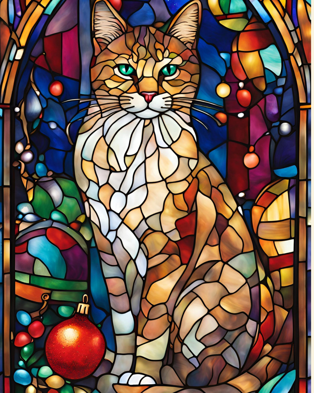 Diamond Paint Kit Holiday Cat Charlie