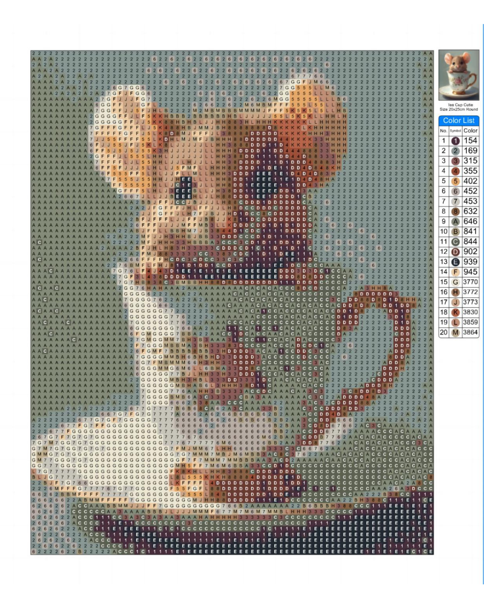 Diamond Paint Kit Tea Cup Cutie