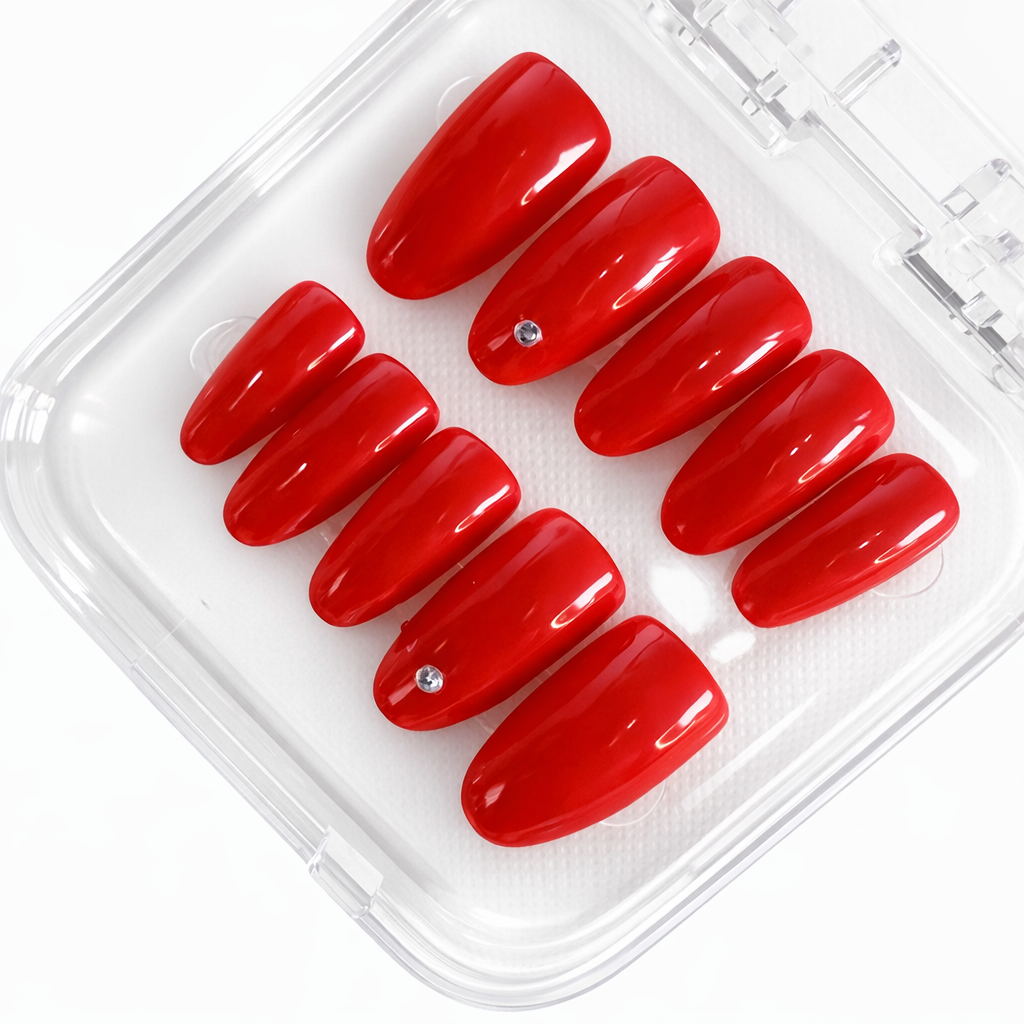 Ferrari Red Painted Ready to Wear Press On Nails