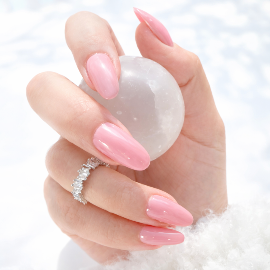 Jelly Pink Hand Painted Ready to Wear Press On Nails