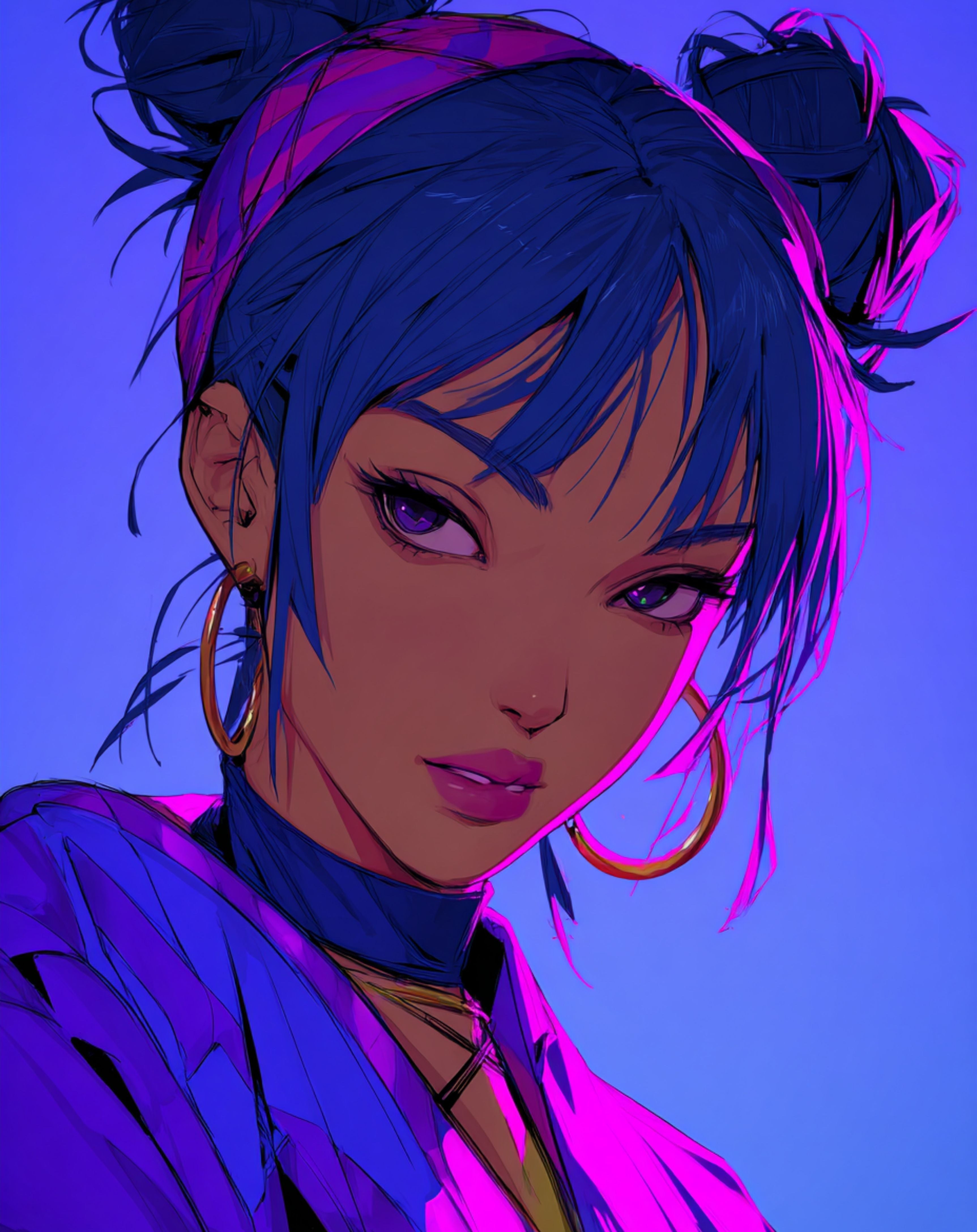 Diamond Paint Kit Neon Anime Girl Yoko