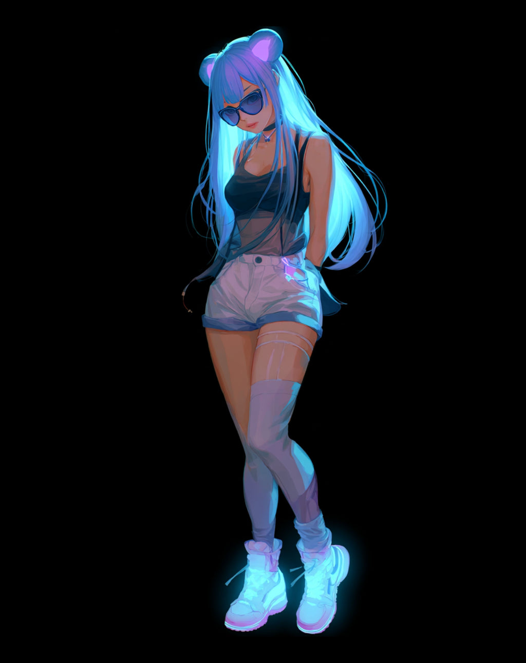 Diamond Paint Kit Neon Anime Girl Suki